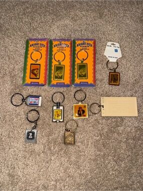 Lot Of 10 Vintage USPS Postal Stamp Keychains